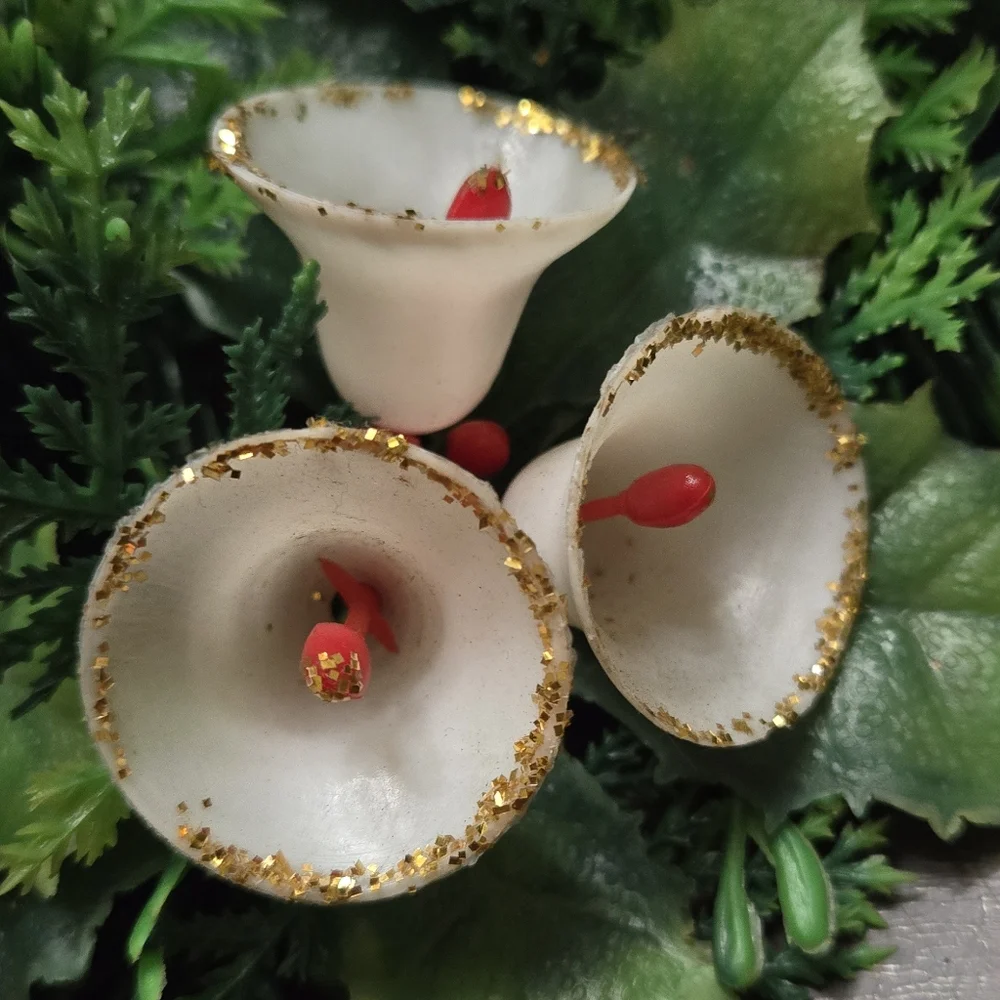 Vintage Christmas Plastic Holly Candle Wreaths